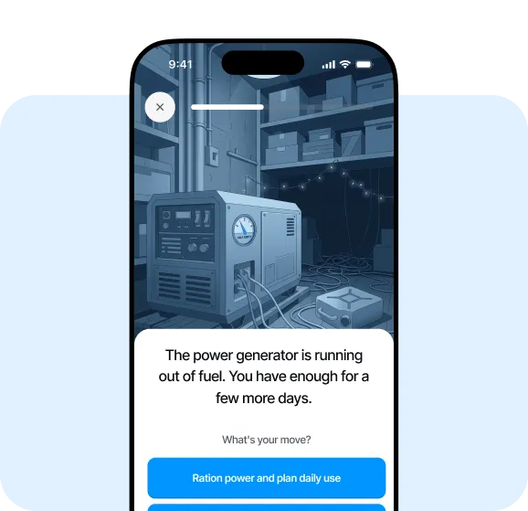 Risora role-play simulation screen
